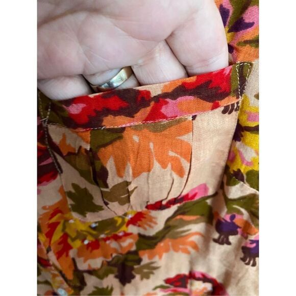 Style &co women’s button up floral, print Blouse/2cneq/swimsuit cover size 8 - Picture 5 of 6